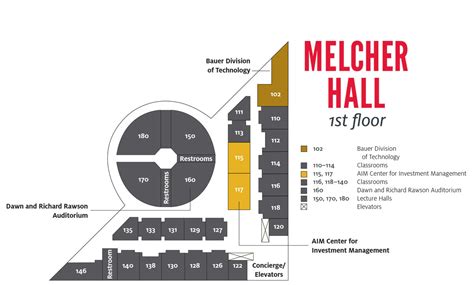 LeRoy & Lucile Melcher Hall Map .